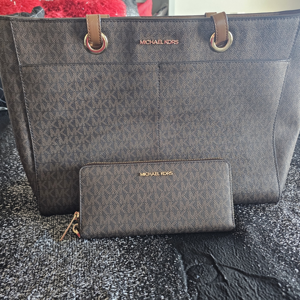 Michael Kors Brown Tote Bag (Wallet Sold Separately)